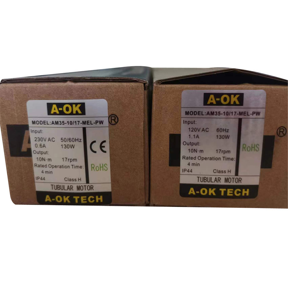 A-OK AM35 10/17 Smart Rolling Tubular Motor,RF433 Remote Tuya wifi App,for 40/45mm/47mm/50mm Tube,for Rolling Blinds,230V/120V