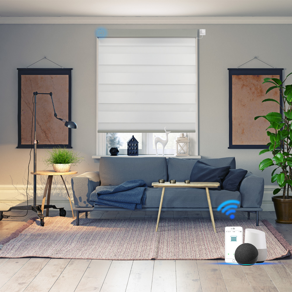 Blindify Motorized Zebra Blinds Electric Smart Blackout Horizontal Shades For Windows Diy Alexa Google Home Control - Blinds, Shades &amp; Shutters - AliExpress