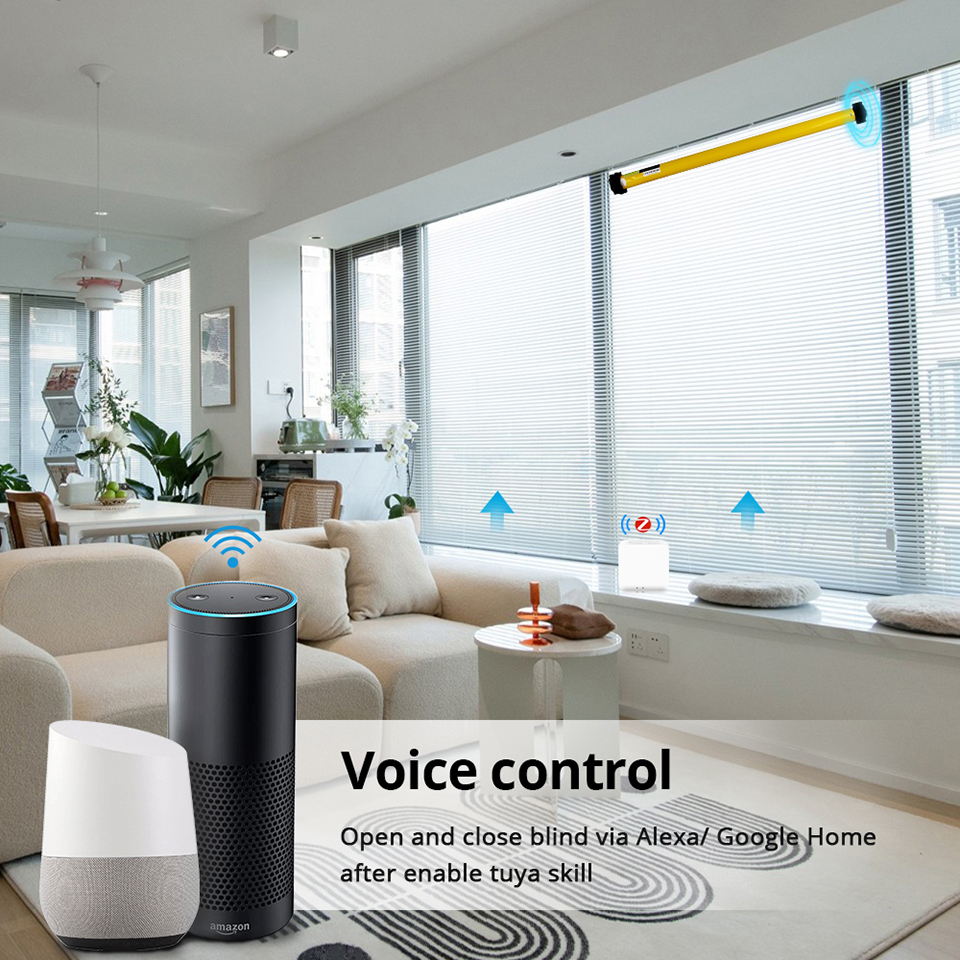 A-OK AM25 Tuya zigbee Smart RF433Tubular Motor DC Roller Blinds Shutter Li Battery Curtain Motor for 38mm Tube Alexa Google Home