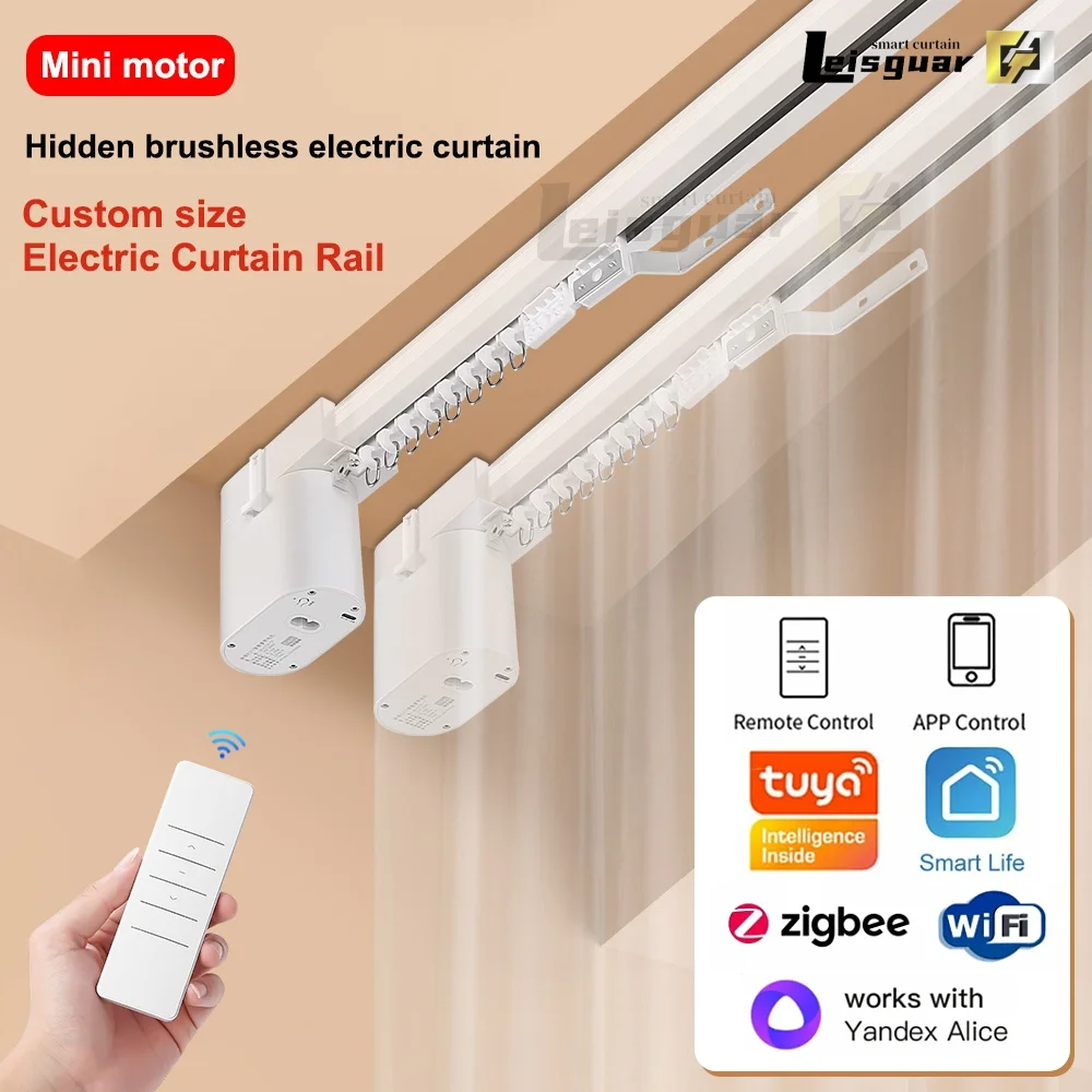 Tuya MINI Curtain Motor Smart Curtain Track Kit Can be customized in size