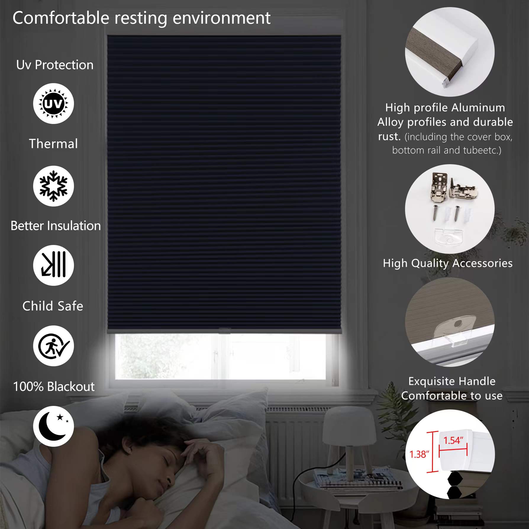 BERISSA Window Blinds Blackout Cordless Cellular Shades, Custom Size,Honeycomb Blinds for Window| | - AliExpress