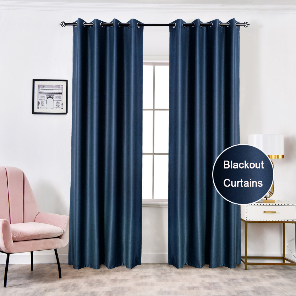 Curtains Blackout Living Room | Blue Blackout Curtain Bedroom | Blue Window Curtains - Curtain - Aliexpress