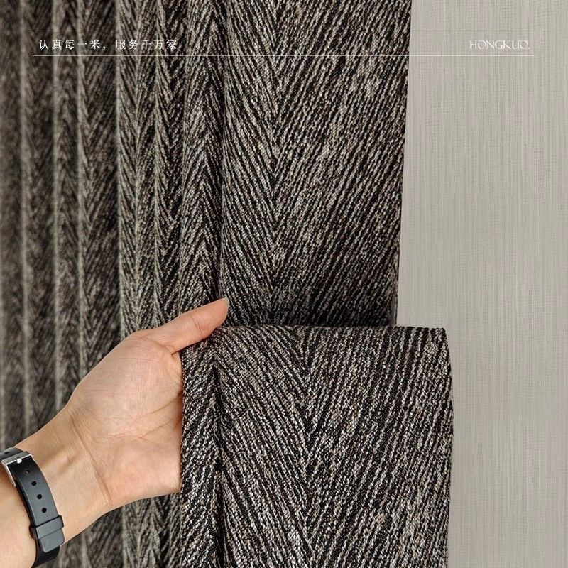 Leisguar 100% Shadow opaque black checked curtains 