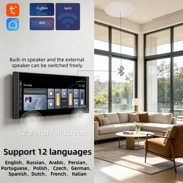 Leisguar 12-inch Tuya Intelligent Home Central Control Screen Is Equipped with A Zigbee Gateway.