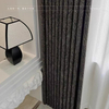 Leisguar 100% Shadow opaque black checked curtains 